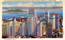 San Francisco's skyscrapers overlooking the Bay, California, USA, 1932