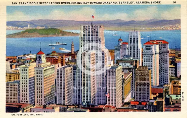 San Francisco's skyscrapers overlooking the Bay, California, USA, 1932. Artist: Unknown