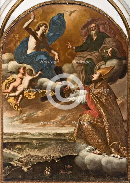 San Gennaro protects Naples , 1652. Creator: Palumbo, Onofrio (active ca 1650).