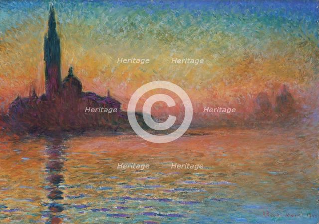 'San Giorgio Maggiore by twilight', 1908. Creator: Claude Monet.
