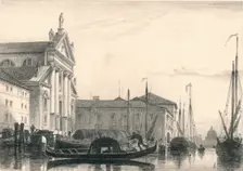 San Giorgio Maggiore. Moonlight 19th century. Artist: Charles George Lewis