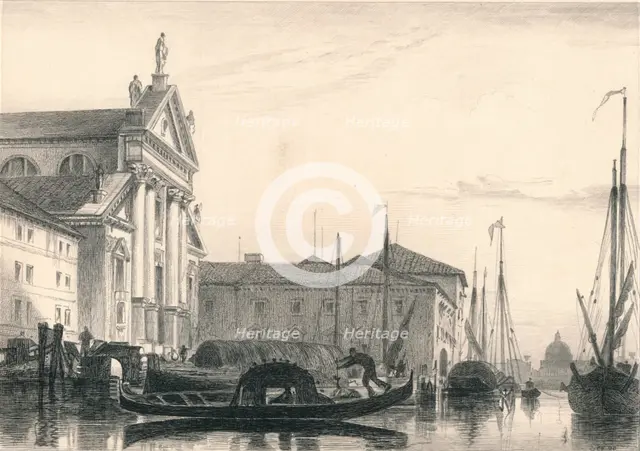 'San Giorgio Maggiore. Moonlight', 19th century.  Artist: Charles George Lewis.