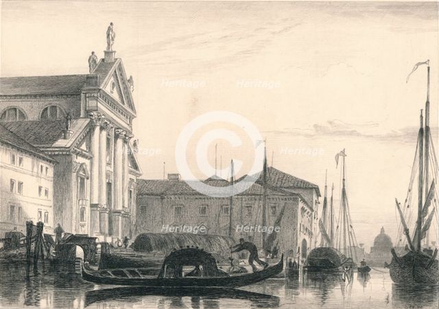 'San Giorgio Maggiore. Moonlight', 19th century.  Artist: Charles George Lewis.