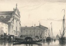 San Giorgio Maggiore. Moonlight 19th century. Artist: Charles George Lewis
