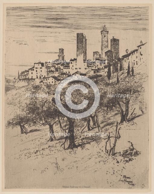 San Gimignano, 1883. Creator: Joseph Pennell.