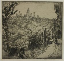 San Gimignano, 1909. Creator: Donald Shaw MacLaughlan