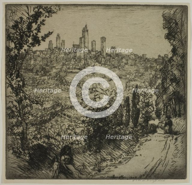 San Gimignano, 1909. Creator: Donald Shaw MacLaughlan.