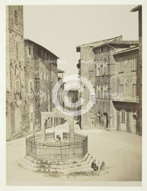 San Gimignano, Piazza Cavour, gia della cisterna, 1850-1900. Creator: Unknown.