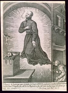 San Ignacio de Loyola (Iñigo Lopez de Loyola). (1491-1556), in full levitation living in Barcelon…