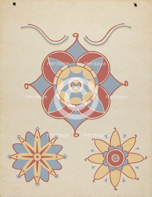 San Juan Capistrano Mission Ceiling Decoration from the portfolio "Decorative Art...", 1935/1942. Creator: Unknown.