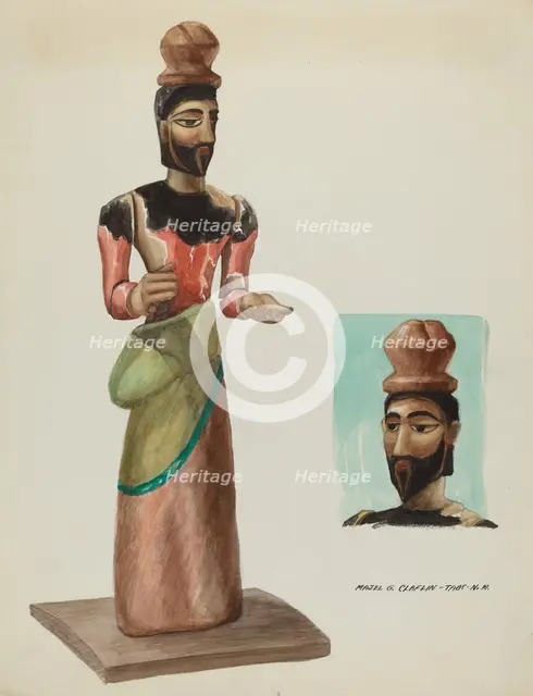 San Jose, Carved and Painted Wooden Santo, c. 1937. Creator: Majel G. Claflin.
