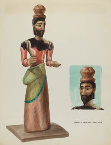 San Jose, Carved and Painted Wooden Santo, c. 1937. Creator: Majel G. Claflin