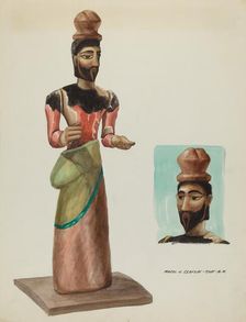 San Jose, Carved and Painted Wooden Santo, c. 1937. Creator: Majel G. Claflin