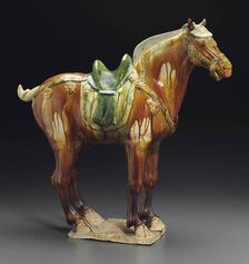 Sancai (three-color glazed) figure of a horse. Creator: The Oriental Applied Arts