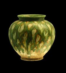 Sancai (three-color glazed) pottery jar. Creator: The Oriental Applied Arts