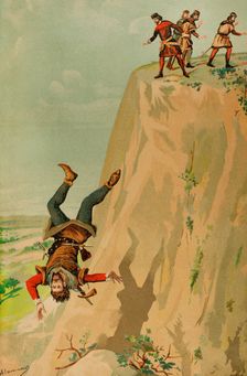 Sancho IV Garcés, (c-1040-1076), King of Pamplona (1054-1076) being pushed into the void..., 1889. Creator: Juan Alaminos