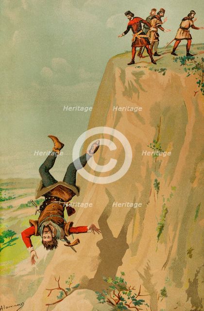 Sancho IV Garcés, (c-1040-1076), King of Pamplona (1054-1076) being pushed into the void..., 1889. Creator: Juan Alaminos.