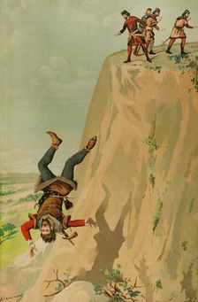 Sancho IV Garcés, (c-1040-1076), King of Pamplona (1054-1076) being pushed into the void..., 1889. Creator: Juan Alaminos