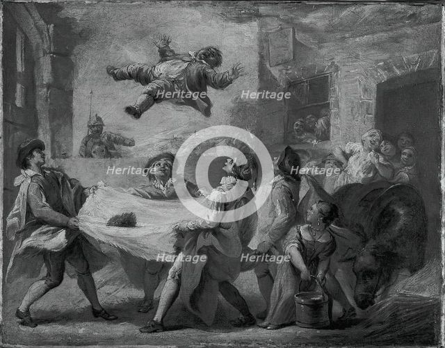 Sancho Panza Being Tossed in a Blanket, 1723/24. Creator: Pierre Charles Tremolieres.