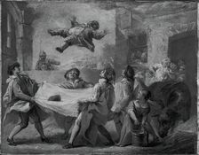 Sancho Panza Being Tossed in a Blanket, 1723/24. Creator: Pierre Charles Tremolieres