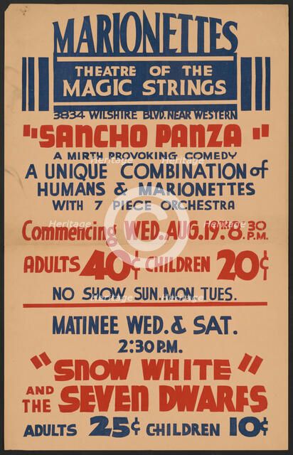 Sancho Panza, Los Angeles, 1936. Creator: Unknown.