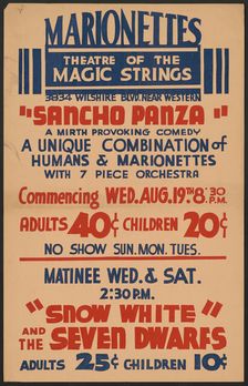 Sancho Panza, Los Angeles, 1936. Creator: Unknown