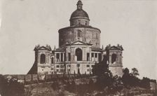 Sanctuary of Madonna di San Luca from the west, Bologna, between 1880-1886. Creator: Giorgio Sommer
