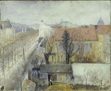 Sanctuary at Bon Pasteur seen from Place Denfert-Rochereau, 1890. Creator: Edouard Zawiski