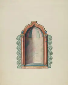 Sanctum, Carved from Wood, 1937. Creator: Alexander Chudom