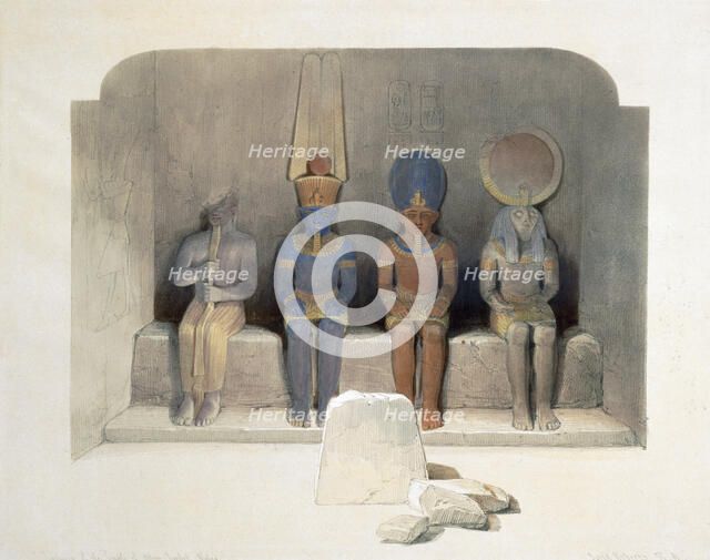 Sanctury of the Temple of Abu Simbel, Egypt, 19th century. Artist: David Roberts