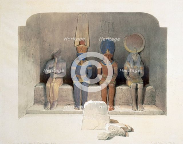 Sanctury of the Temple of Abu Simbel, Egypt, 19th century. Creator: David Roberts.