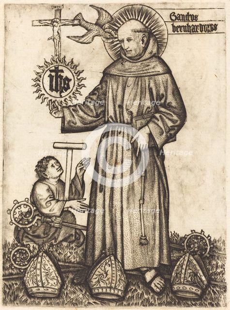 Sanctus Bernhardinus, 1450s. Creator: Master of Balaam.