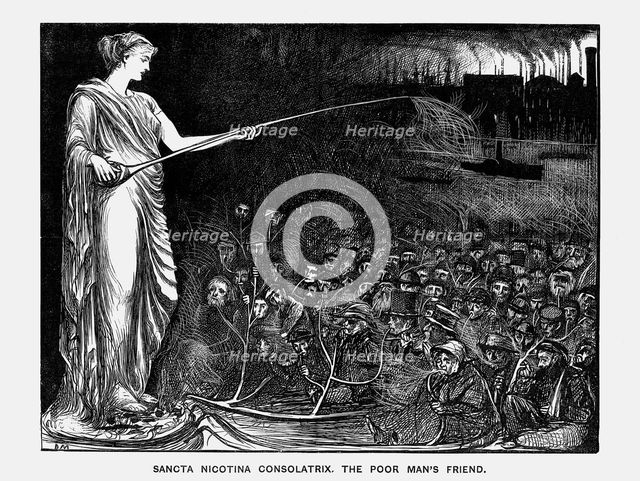 'Sancta Nicotina Consolatrix. The Poor Man's Friend', 1869. Creator: George du Maurier.