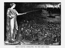 Sancta Nicotina Consolatrix. The Poor Man's Friend 1869. Artist: George du Maurier