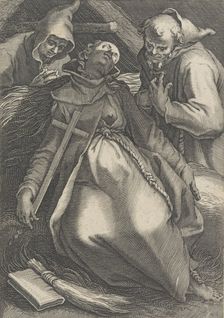 Sancta Euphrolyna, from the series Female Hermits, 1600-1633. Creators: Boetius Adams Bolswert, Abraham Bloemaert