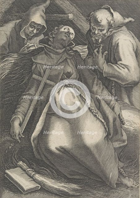Sancta Euphrolyna, from the series Female Hermits, 1600-1633. Creators: Boetius Adams Bolswert, Abraham Bloemaert.