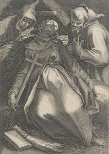 Sancta Euphrolyna, from the series Female Hermits, 1600-1633. Creators: Boetius Adams Bolswert, Abraham Bloemaert