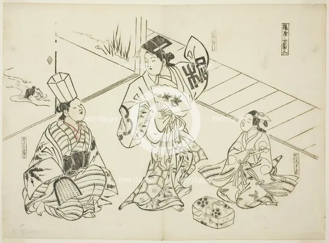 Sanbaso Dance in a Brothel (Ageya sanbaso), no. 1 from a series of 12 prints...plays, c. 1716/35. Creator: Okumura Masanobu.