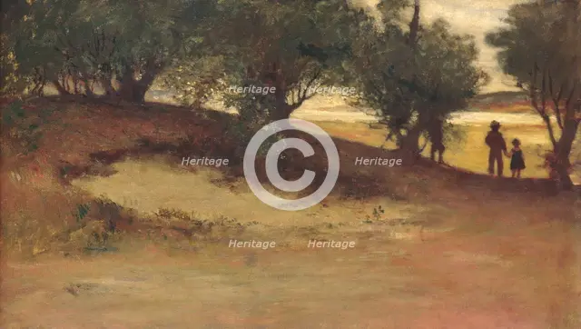 Sand Bank with Willows, Magnolia, 1877. Creator: William Morris Hunt.
