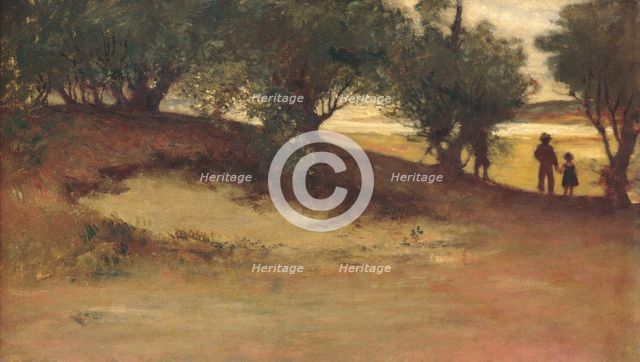 Sand Bank with Willows, Magnolia, 1877. Creator: William Morris Hunt.