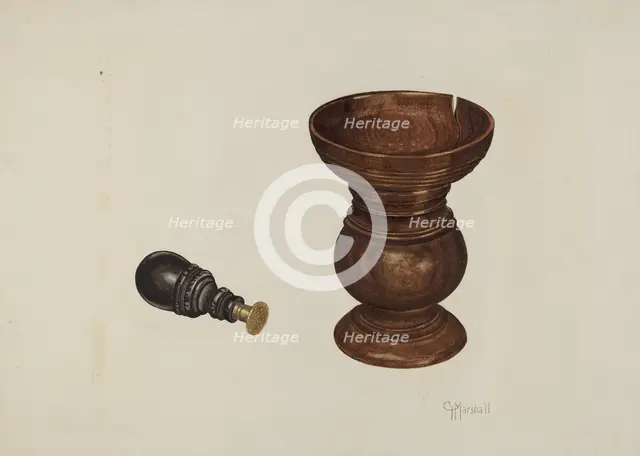 Sand Box and Seal, c. 1939. Creator: Claude Marshall.