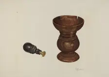 Sand Box and Seal, c. 1939. Creator: Claude Marshall