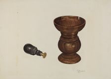 Sand Box and Seal, c. 1939. Creator: Claude Marshall