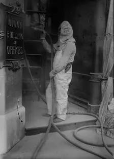 Sand Blaster, between c1915 and c1920. Creator: Bain News Service