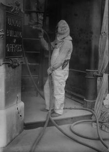 Sand Blaster, between c1915 and c1920. Creator: Bain News Service