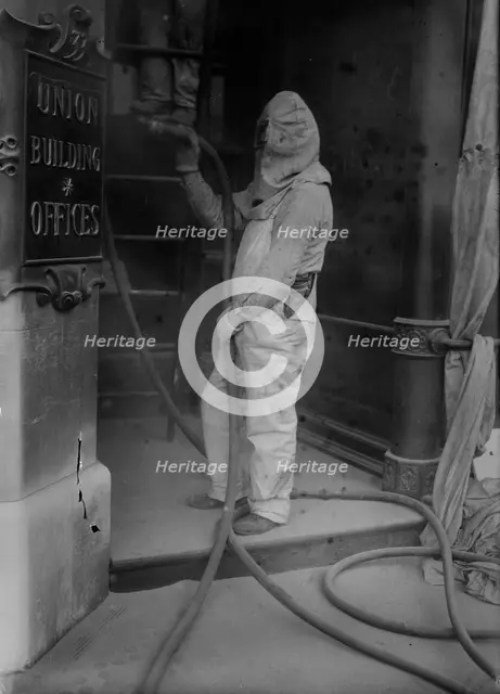 Sand Blaster, between c1915 and c1920. Creator: Bain News Service.