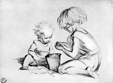 Sand Cakes 1929. Artist: James Henry Dowd