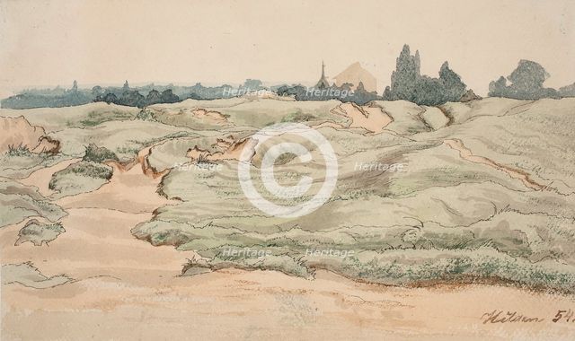 Sand dunes at Hilden, Germany, 1854. Creator: Werner Holmberg.