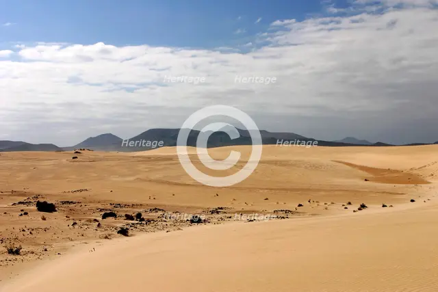 Sand Dunes, Corralejo, Fuerteventura, Canary Islands. Creator: Peter Thompson.