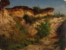 Sand pit, exercise, 1854. Creator: Werner Holmberg